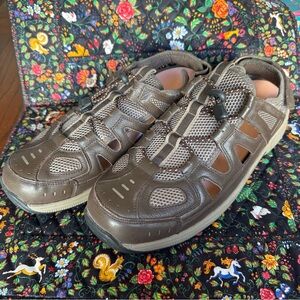 Orthofeet Alpine 593 Men’s Size 13 Wide Brown Leather Fisherman Diabetic Sandal